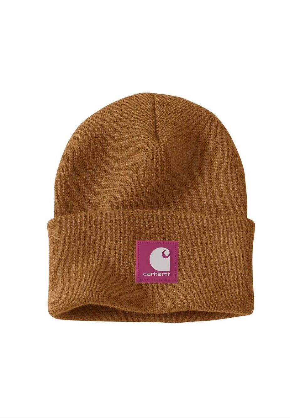 CARHARTT Brown Knit Rubber Patch Beanie